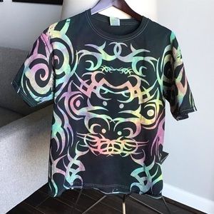 Amazing design multi colored Men’s Large Black Short Shelve Tee